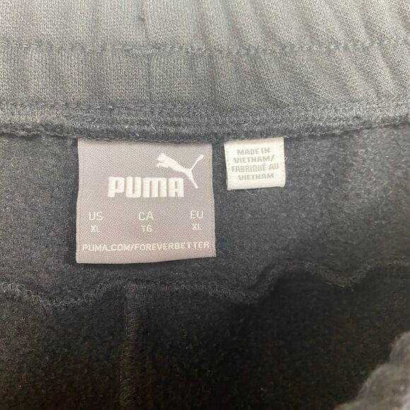 Puma Black Joggers Gym Fleece Sweat Pants Men XL Cotton Drawstring Waist Cuffs - Picture 13 of 14